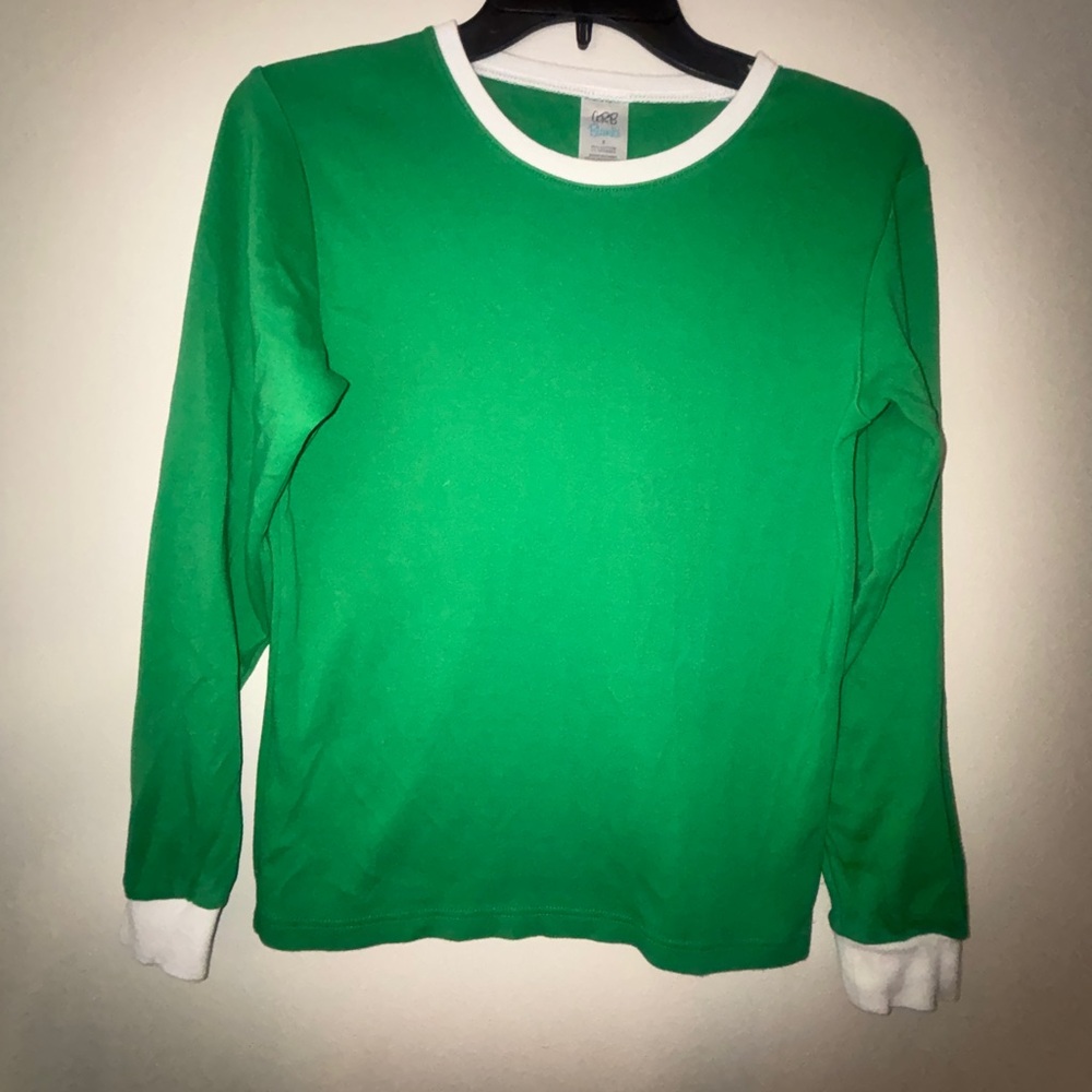 Arb Blanks Green and White Crew Neck Top
